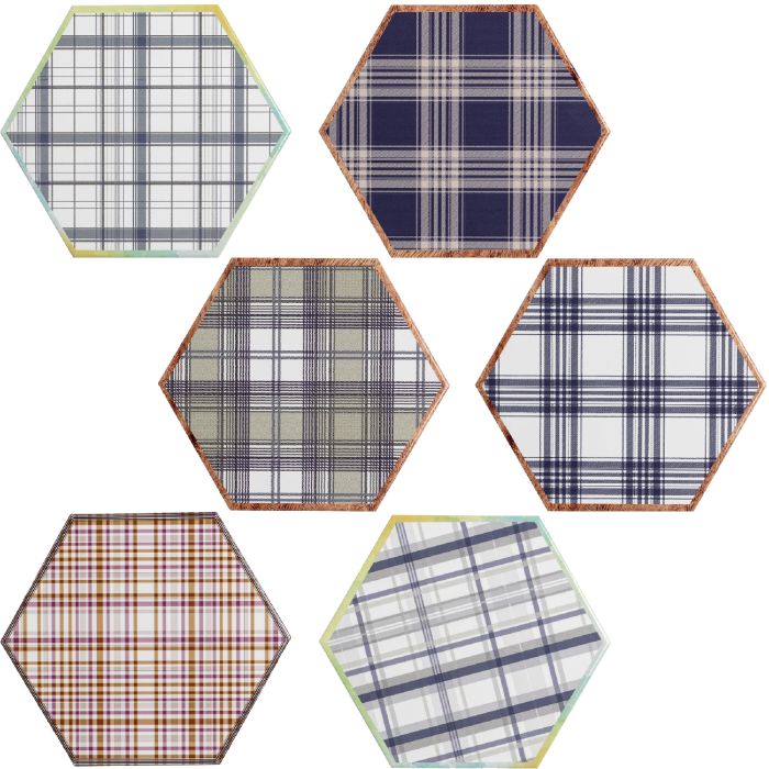 Maiolica Sottopentola esagonale con finitura oro Ø 20 cm